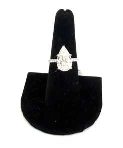 5.45 Carat Lab Grown Pear Brilliant Diamond Engagement Ring 14K White Gold 6