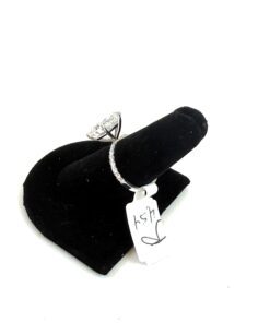 5.45 Carat Lab Grown Pear Brilliant Diamond Engagement Ring 14K White Gold 7