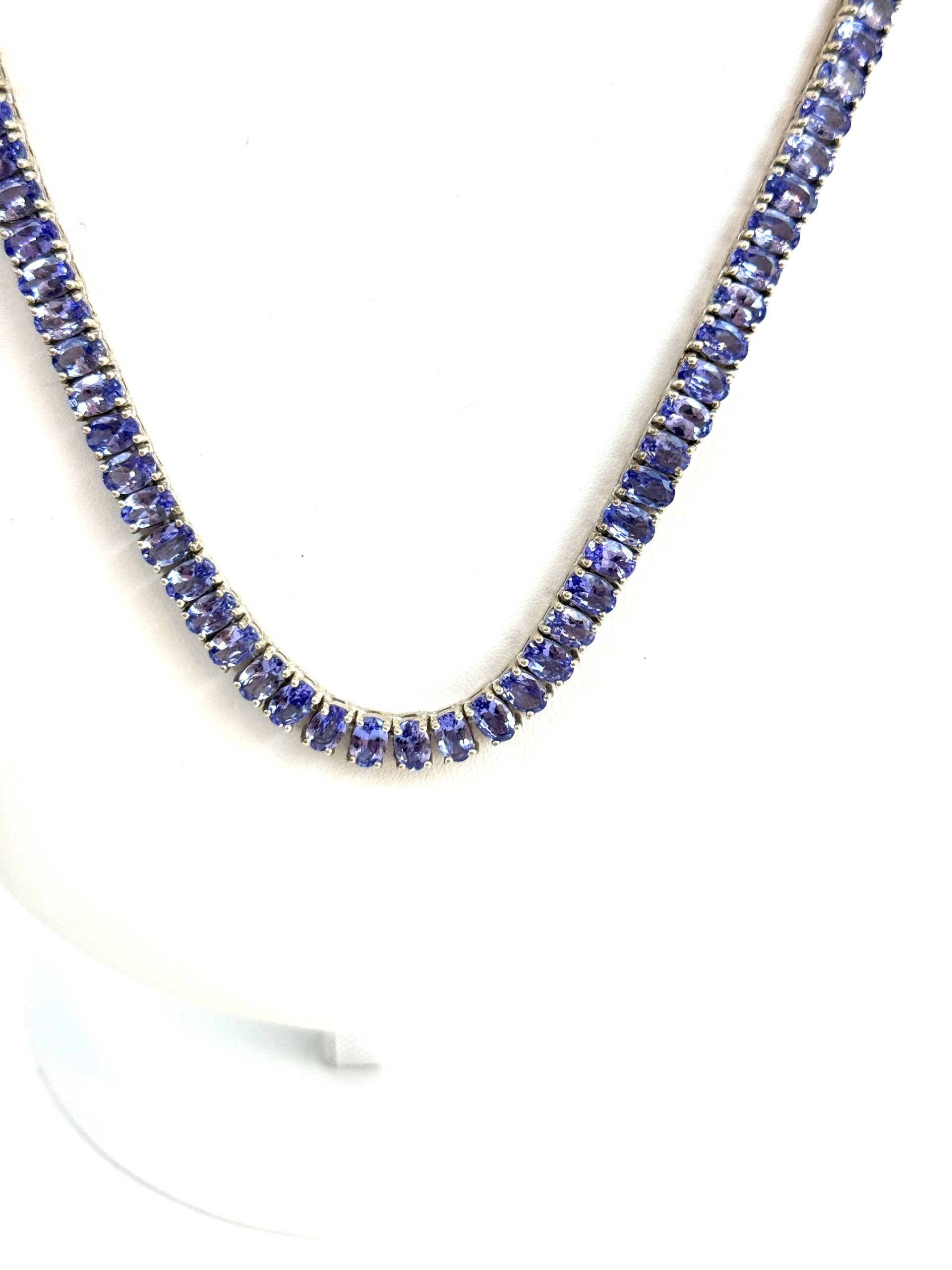 50 Carat Natural Tanzanite 18″ Necklace in .925 Sterling Silver and Matching 2 Carat Earrings Set 4 50 Carat Natural Tanzanite 18″ Necklace in .925 Sterling Silver and Matching 2 Carat Earrings Set 4
