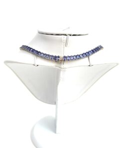 50 Carat Natural Tanzanite 18″ Necklace in .925 Sterling Silver and Matching 2 Carat Earrings Set 7