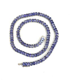 50 Carat Natural Tanzanite 18″ Necklace in .925 Sterling Silver and Matching 2 Carat Earrings Set 8