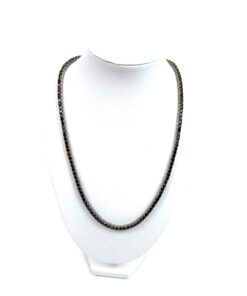 Black Spinel Natural Gemstone 18″ Sterling Silver .925 Necklace 2