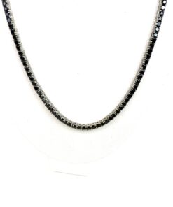 Black Spinel Natural Gemstone 18″ Sterling Silver .925 Necklace 5