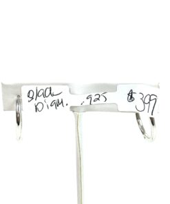 Black Lab Diamond Hoop Huggie Earrings In .925 Sterling Silver 7