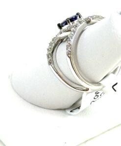 Natural White Zircon and Tanzanite and .925 Sterling Silver Cocktail Ring 6