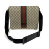 Gucci Supreme Monogram Web Flap Messenger Bag Black