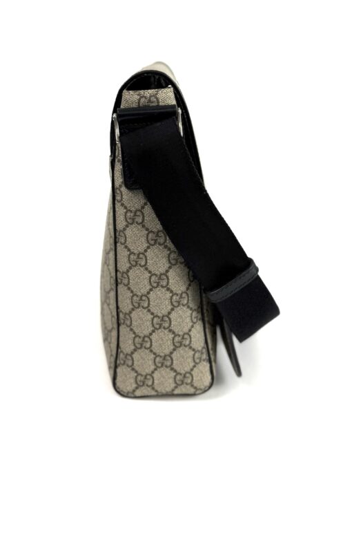 Gucci Supreme Monogram Web Flap Messenger Bag Black - Image 5