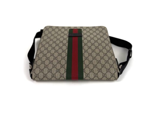 Gucci Supreme Monogram Web Flap Messenger Bag Black - Image 13