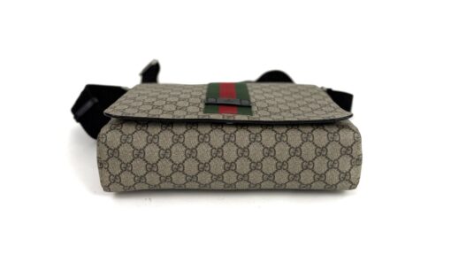 Gucci Supreme Monogram Web Flap Messenger Bag Black - Image 12