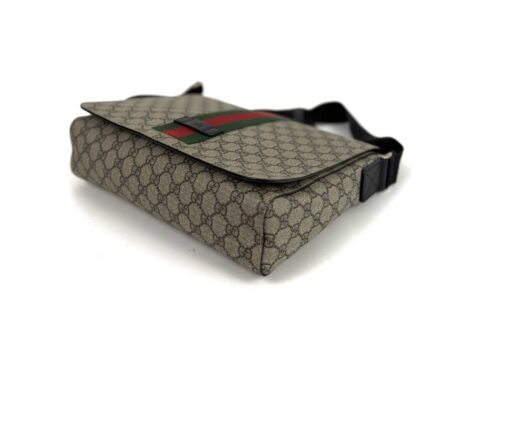 Gucci Supreme Monogram Web Flap Messenger Bag Black - Image 11