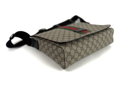 Gucci Supreme Monogram Web Flap Messenger Bag Black - Image 10