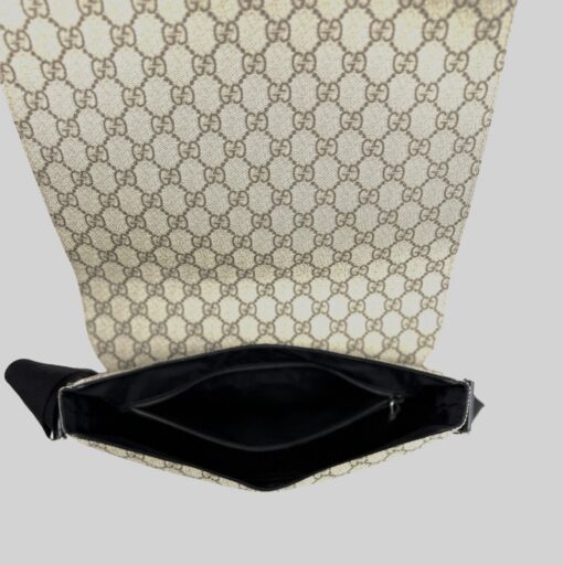 Gucci Supreme Monogram Web Flap Messenger Bag Black - Image 4