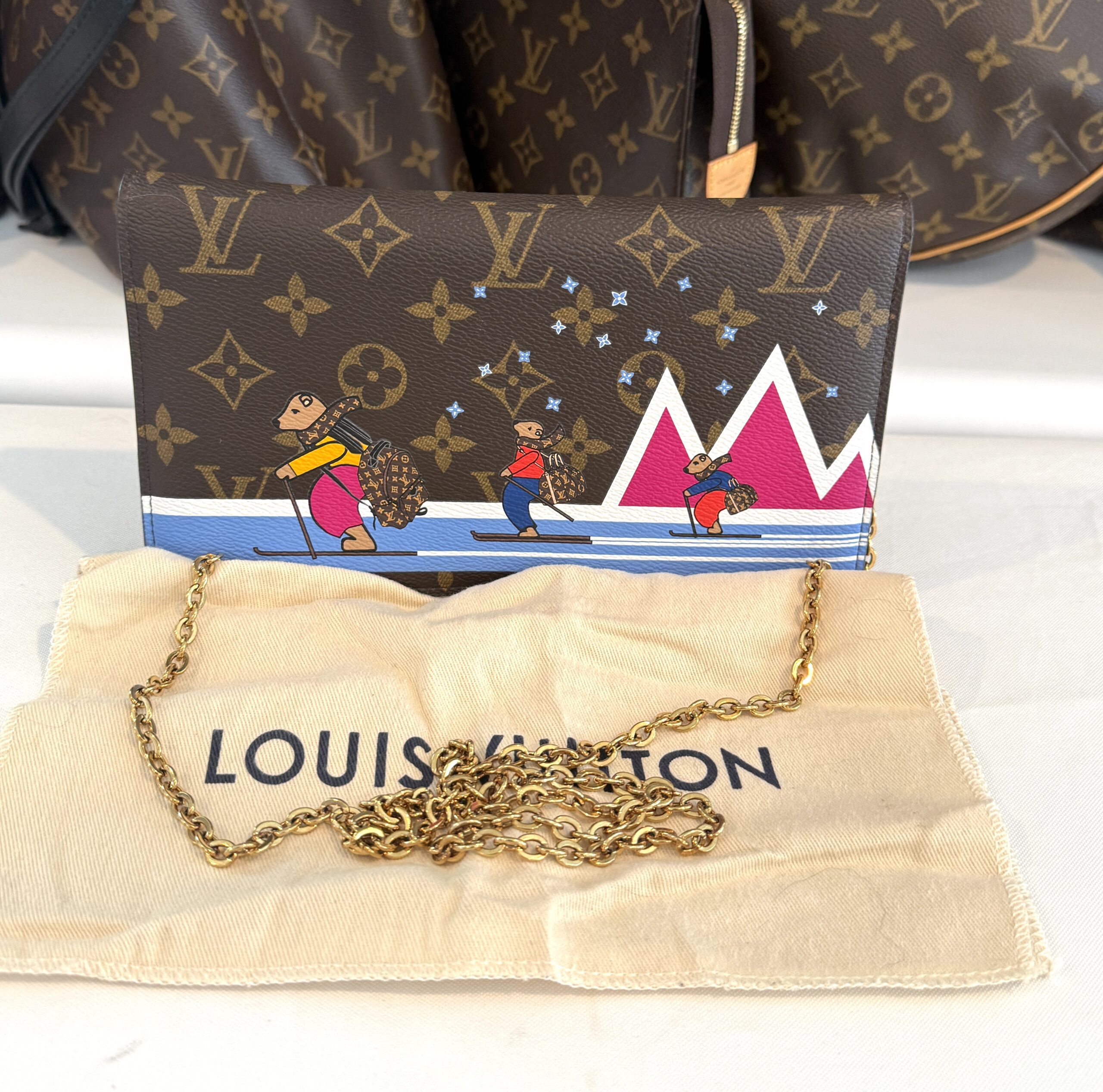 Louis Vuitton Weekend Christmas Animation Pochette Monogram Canvas Crossbody Bag Brown 3 Louis Vuitton Weekend Christmas Animation Pochette Monogram Canvas Crossbody Bag Brown 3