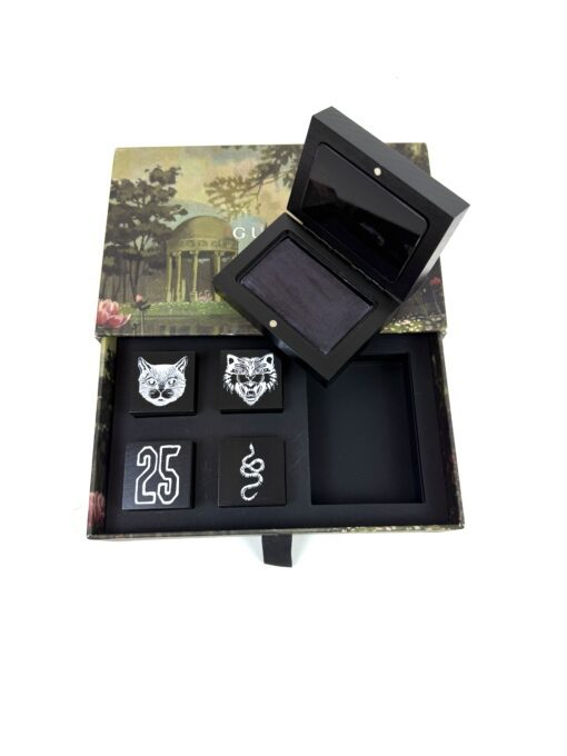 GUCCI Tiger Cat Ink Stamps Collection RARE! Gift Drawer Box Anger Forest