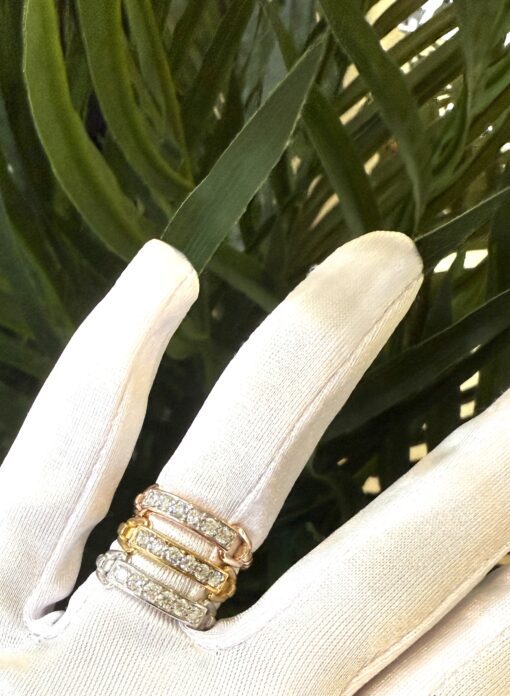 .925 3 Piece Stackable Band Set 1.62 Carats lab grown Diamonds - Size 7 - Image 9