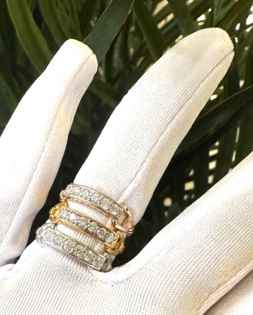 .925 3 Piece Stackable Band Set 1.62 Carats lab grown Diamonds - Size 7 - Image 4