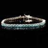 Blue Topaz Natural Gemstone Birthstone 3mm .925 Tennis Bracelet 7.5"
