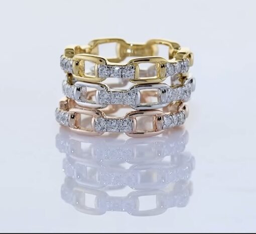 .925 3 Piece Stackable Band Set 1.62 Carats lab grown Diamonds - Size 7