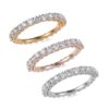 .925 3 Piece Stackable Band Set 3 Carats lab grown Diamonds - Size 7