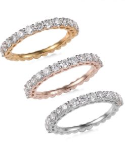 .925 3 Piece Stackable Band Set 3 Carats Lab Grown Diamonds - Size 7