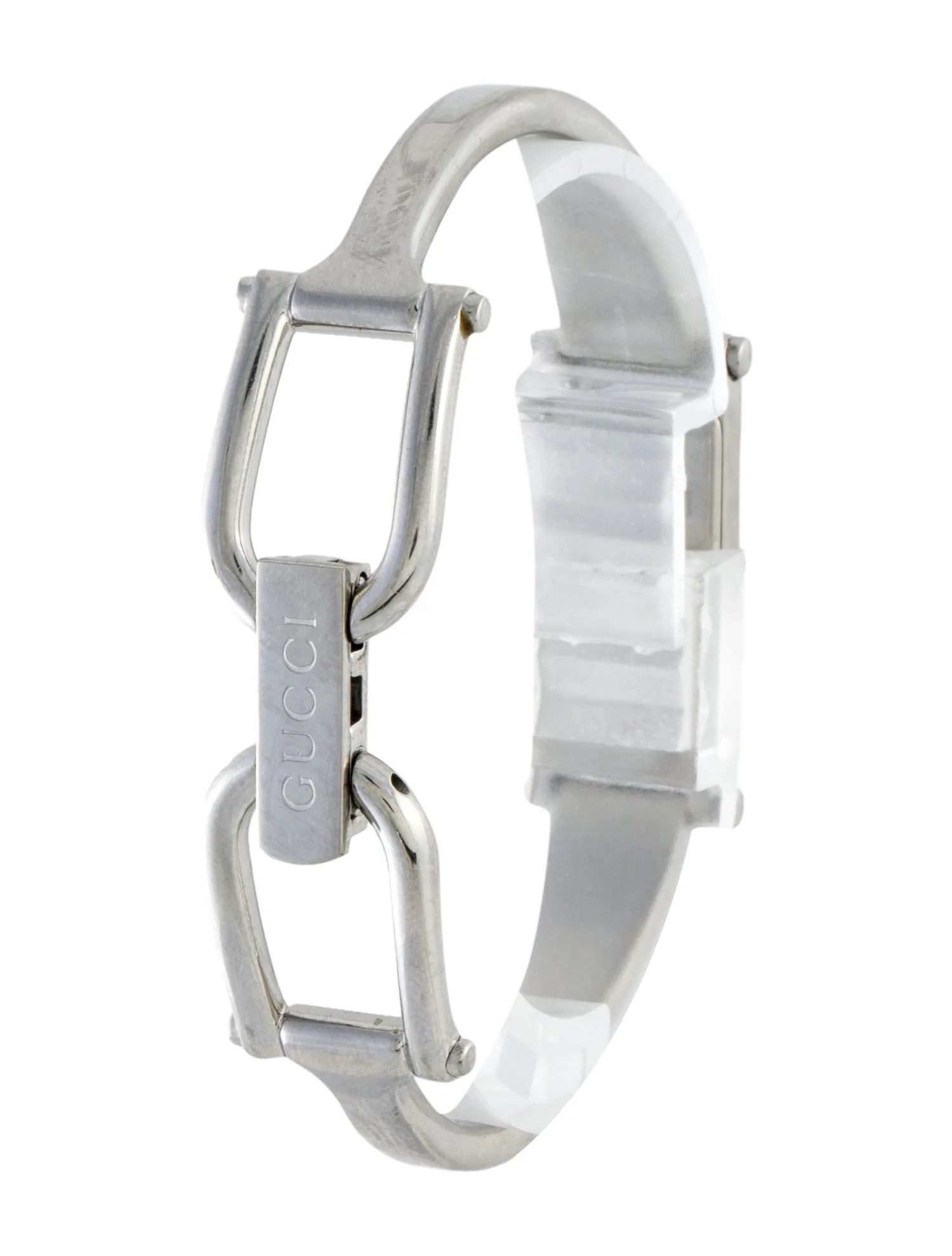 Ladies Gucci 1500L Silver Stainless Steel Watch Quartz Black Face 4 Ladies Gucci 1500L Silver Stainless Steel Watch Quartz Black Face 4