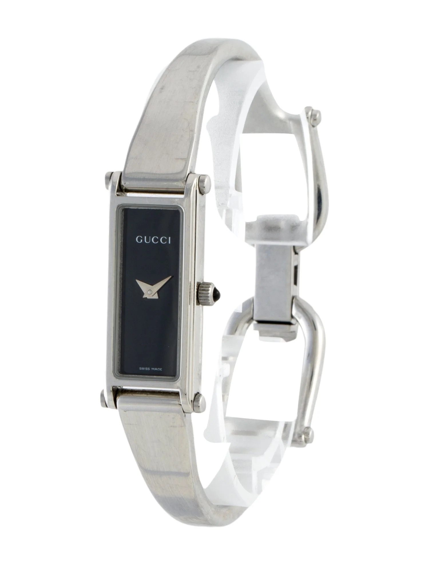 Ladies Gucci 1500L Silver Stainless Steel Watch Quartz Black Face Ladies Gucci 1500L Silver Stainless Steel Watch Quartz Black Face 10