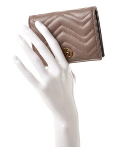 Alternative view of Gucci Calfskin Matelasse Marmont Card Case Wallet Porcelain Rose