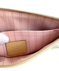 Louis Vuitton Azur Neverfull Pochette Pouch with Rose Ballerine 2021 7