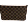 Back of the pochette in the brown Damier check