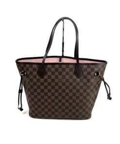 Louis Vuitton Ebene Neverfull MM Tote and Pouch Set with Rose Ballerine Interior 12