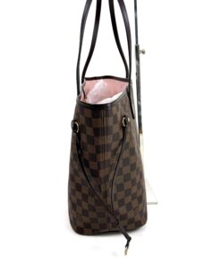 Louis Vuitton Ebene Neverfull MM Tote and Pouch Set with Rose Ballerine Interior 6