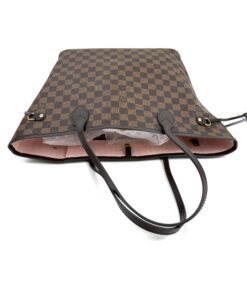 Louis Vuitton Ebene Neverfull MM Tote and Pouch Set with Rose Ballerine Interior 8