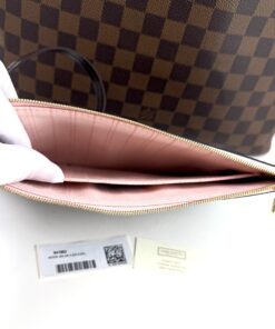 Louis Vuitton Ebene Neverfull MM Tote and Pouch Set with Rose Ballerine Interior 18