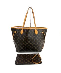 Louis Vuitton Neverfull MM Monogram with Light Pink and Pouch Set 8