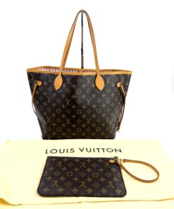 Louis Vuitton Neverfull MM Monogram with Light Pink and Pouch Set 4