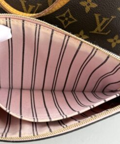Louis Vuitton Neverfull MM Monogram with Light Pink and Pouch Set 18