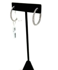 2 TCW Lab Diamonds Large Oval Hoops 10K White Gold Earrings 5