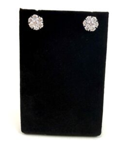 2.16 TCW Lab Diamond Studs Screw back 14k White Gold Earrings 3