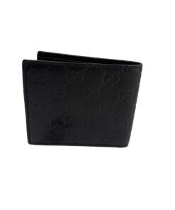 Gucci Guccissima New Britt Bi-Fold Wallet Blaclk Leather SHW 2