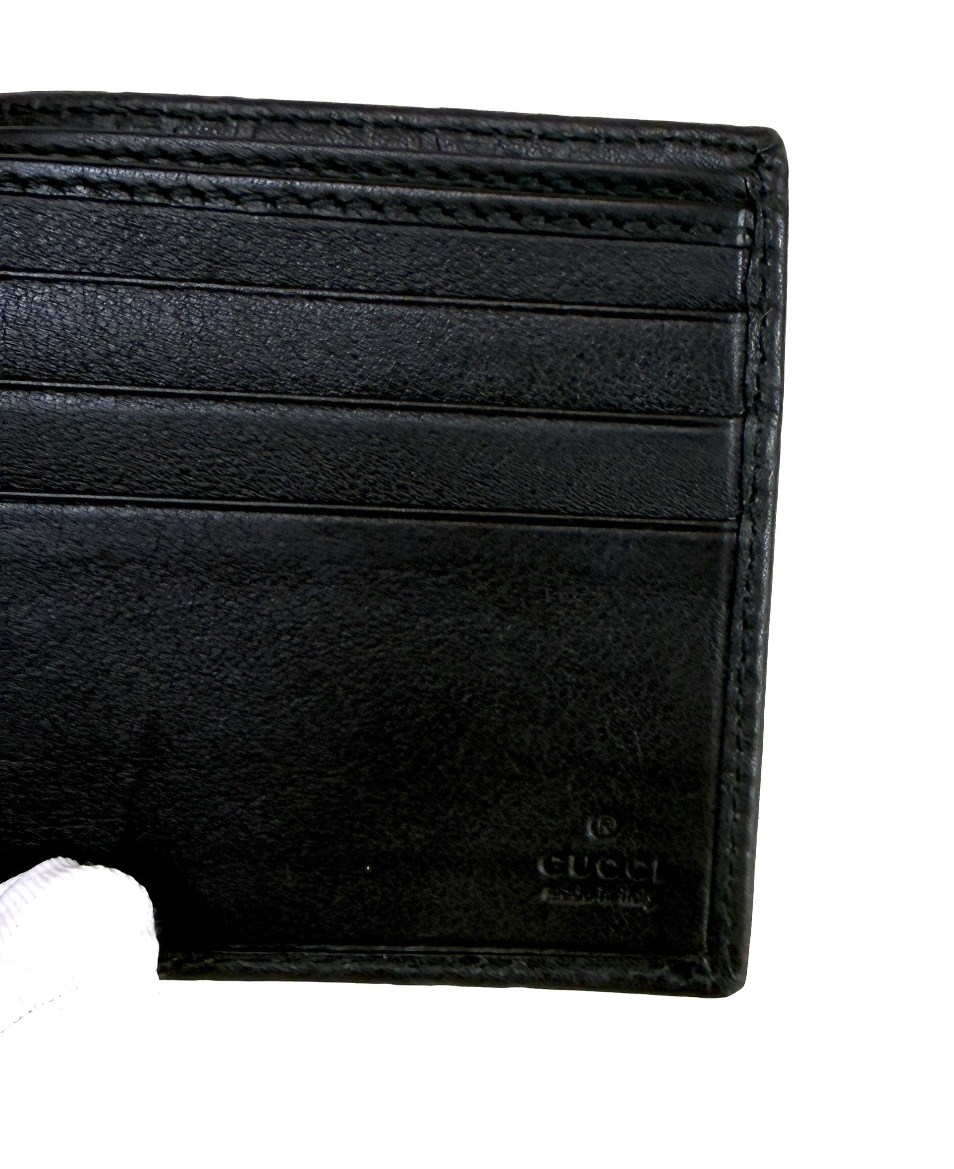 Gucci Guccissima New Britt Bi-Fold Wallet Blaclk Leather SHW 4 Gucci Guccissima New Britt Bi-Fold Wallet Blaclk Leather SHW 4