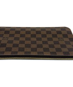 Louis Vuitton Damier Ebene Canvas Neverfull Pochette Cerise Red 4