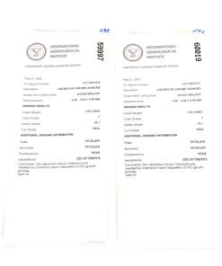 2.06 TCW Lab Diamond Screw Back Studs in 14k Yellow Gold IGI Certificate 4