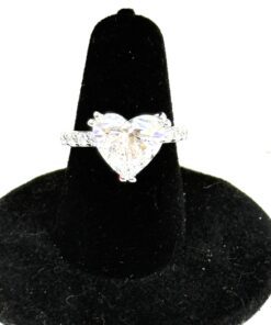 5.25 Carat Lab Diamond Ring 14K White Gold Size 6 2