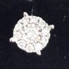 Close up of the round cluster set in four prongs