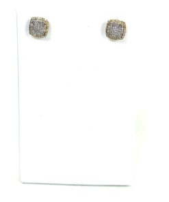 .5 TCW Natural Diamonds Square Stud Earrings in 14K Yellow Gold 6