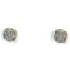 .5 TCW Natural Diamonds Square Stud Earrings in 14K Yellow Gold 4