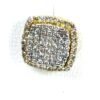 Close up of one stud showing the pave and halo