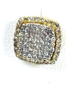 .5 TCW Natural Diamonds Square Stud Earrings in 14K Yellow Gold 3