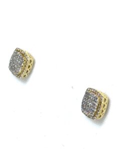 .5 TCW Natural Diamonds Square Stud Earrings in 14K Yellow Gold 2