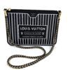 Louis Vuitton Calfskin Neverfull Inside Out MM Pochette Black with gold/black chain 16